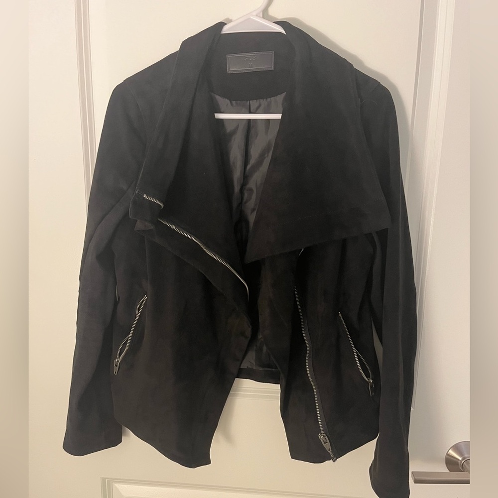 Black Suede Moto Jacket